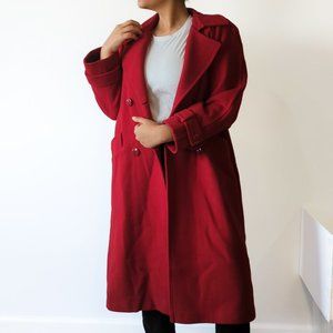 Vintage Pure Virgin Wool Long Coat size L